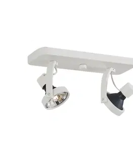 Bodove svetla Dizajnový stropný reflektor biely GU10 70mm 2-svetelný nastaviteľný - Vo