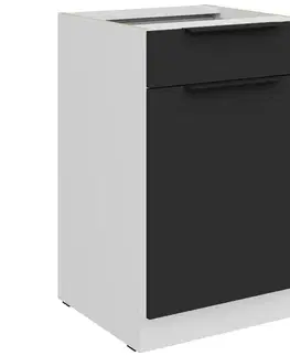 Kuchynské skrinky stojace Kuchynská skrinka Aria-Bl/Wh Anti Fingerprint 50d 1f 1s Bb