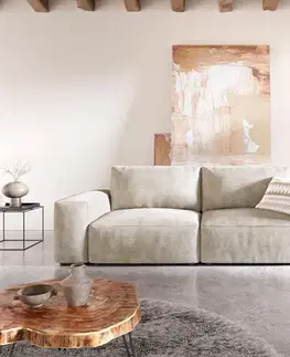 Veľké pohovky DELIFE Veľká pohovka Lanzo 230x95 cm manšester béžová