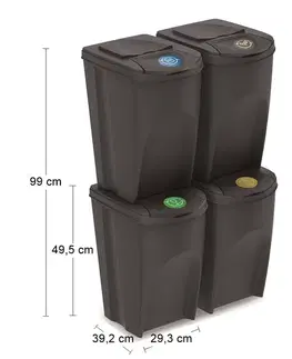 Odpadkové koše NABBI IKWB35S4 odpadkový kôš na triedený odpad (4 ks) 35 l antracit