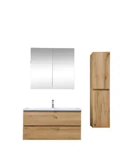 Kúpeľňový nábytok Kúpeľňová skrinka s umývadlom SAT B-Way 99x50x45 cm dub mat KSETBWAY23 KSETBWAY23