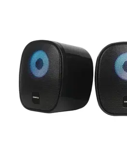 Predlžovacie káble  USB Reproduktory s RGB podsvietením 2x3W/5V čierna OGG115