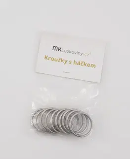 Záclony MKLozkoviny.sk Oceľové krúžky na záves s háčikmi - brúsený nikel 10 ks