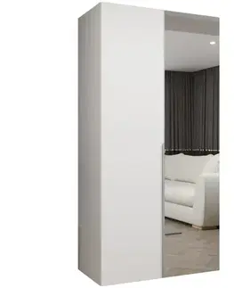 Šatníkové skrine Skriňa Alicante II 100 biela/strieborný