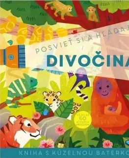 Leporelá, krabičky, puzzle knihy Posvieť a hľadaj - Divočina