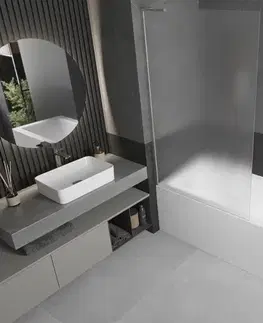 Sprchové dvere MEXEN/S - Next L vaňová zástena FIX 100 x 150, dekor, nikel kartáčovaná 895-100-000-03-30-97