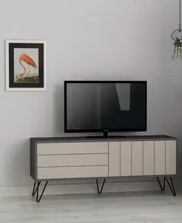 TV stolíky Televízny stolík KYOKU, antracit / svetlá mocca
