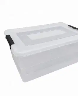 Úložné boxy Kinekus Box transparentný 40l s kolieskami