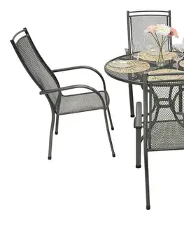 Kovové záhradné jedálenské zostavy Záhradná kovová zostava PALMA III. 1+4 Stôl ⌀ 90 cm (CT0313)