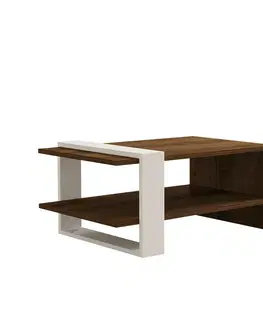 Konferenčné stolíky Konferenčný stolík Gaye Walnut White