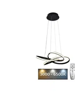Svietidlá  LED Stmievateľný luster na lanku LED/40W/230V 3000-6500K čierna + diaľkové ovládanie J4332/B