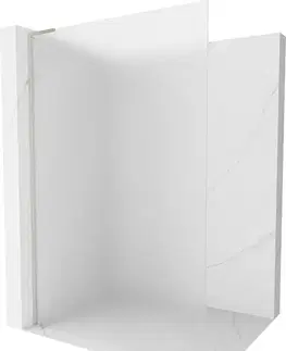 Sprchové dvere MEXEN/S - Kioto L Sprchová zástena WALK-IN 100 x 200, dekor, nikel kartáčovaná 800-100-103-97-30