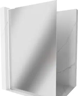 Sprchové dvere MEXEN/S - Kioto L Sprchová zástena WALK-IN 100 x 200, zrkadlové sklo, biela 800-100-103-20-50