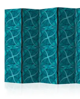 Paravány Paraván Geometric Turquoise Dekorhome