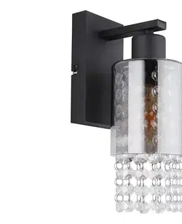 Svietidlá Globo 15799W - Nástenná lampa BACKEY 1xE27/40W/230V čierna 15799W