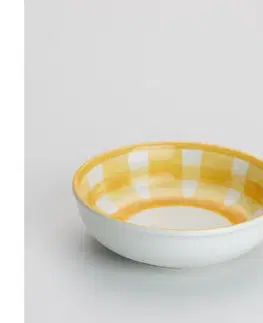 Misky  Keramická kompótová miska 13 cm biela žltá