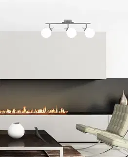 Stropná svetla Stropná lampa Ghost saténová 3x40W tienidlo G9 biela