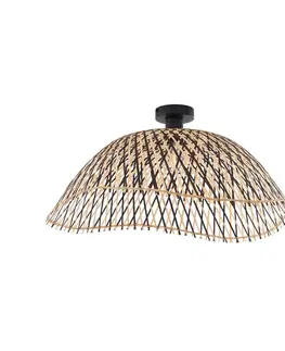 Stropné osvetlenie Art Deco stropné svietidlo čierne bambusové 60 cm - Alka