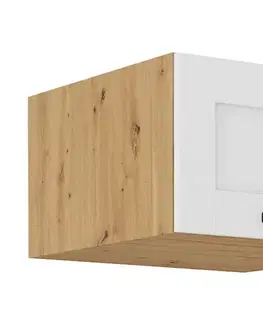 Kuchynské horné skrinky KONDELA Lula 60 NAGU-36 1F horná kuchynská skrinka biela / dub artisan