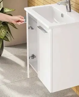 Kúpeľňový nábytok Kúpeľňová zostava s umývadlom zrkadlom a osvetlením VitrA Mia 59x61x39,5 cm biela lesk MIASETFP60B MIASETFP60B