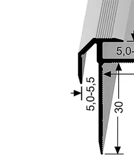 Schodové lišty a profily Schodový profil pre krytiny do 5,5 mm (skrutkovací) | Küberit 835 Stříbro F4
