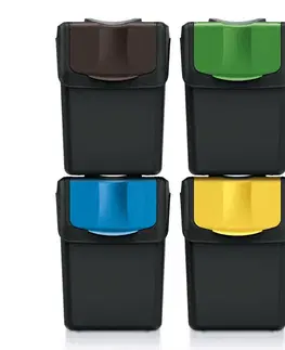 Odpadkové koše NABBI ISWB20S4 odpadkový kôš na triedený odpad (4 ks) 20 l čierna / kombinácia farieb