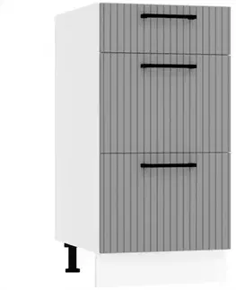 Kuchynské skrinky stojace Skrinka do kuchyne  Kate d40s/3 šedá mat