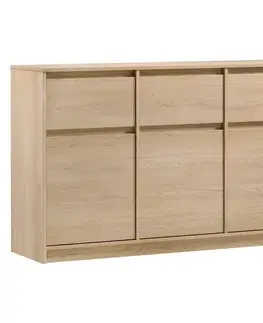 Komody KONDELA Manol K3D3S trojdverová komoda so zásuvkami cremona