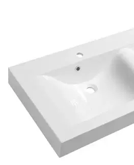 Sanitárna keramika SAPHO - FLAVIA dvojumývadlo 120x50cm, liaty mramor, biela 68121
