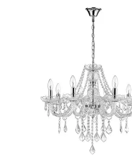 Svietidlá Light Prestige Luster na reťazi CRISTALLO 8xE14/60W/230V lesklý chróm LP-2940/8P