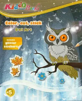 V cudzom jazyku Kiddo - Owl Art with Glitter Stickers