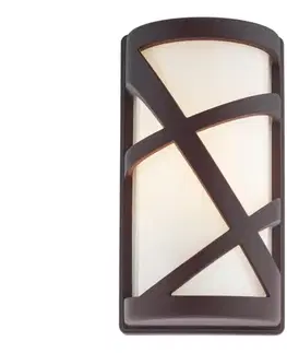 Svietidlá Redo 9097 - Vonkajšie nástenné svietidlo VORTEX 1xE27/42W/230V IP44 hnedé 9097