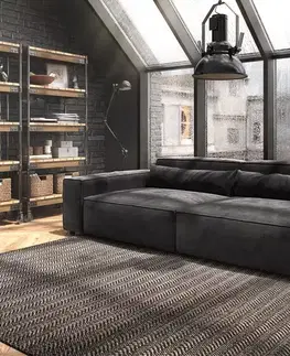 Veľké pohovky DELIFE Veľká pohovka Sirpio XL 270x130 cm mikrovlákno čierna