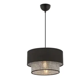 Svietidlá  Luster na lanku ECHO 1xE27/60W/230V čierna/šedá 390FLH2508