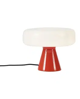 Stolné lampy Retro stolná lampa červená s bielou - Knob