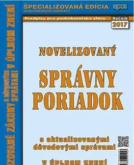 Zákony, zbierky zákonov Novelizovaný Správny poriadok