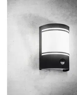 Svietidlá Eglo 99566 - Vonkajšie nástenné svietidlo so senzorom CERNO 1xE27/40W/230V IP44 99566