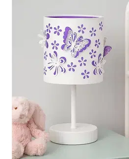 Lampy ONLI - Detská lampička TITILLA 1xE14/6W/230V 22 cm fialová/biela 4779/L