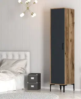 Šatňové skrine Šatníková skriňa Kumsal S - Walnut, Anthracite