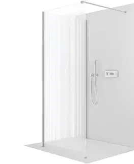 Sprchovacie kúty CERANO - Sprchová zástěna Walk-in Onyx Corner Cube L/P - 8 mm - hranatá vzpěra - chrom, rýhované sklo - 150x80x200  CER-8050BD713628