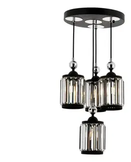 Svietidlá  Luster na lanku CRYSTALLINE 4xE27/40W/230V čierny 301AUR1274
