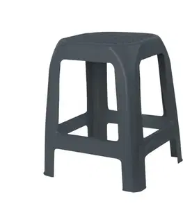 Záhradný nábytok Plastová stolička DESIGN antracit, 41 x 35 x 46 cm