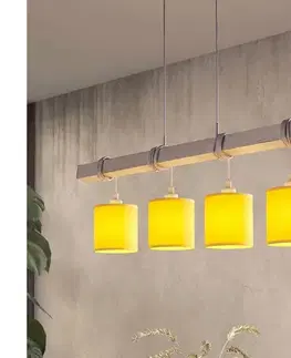 Svietidlá BRILAGI - LED luster na lanku NUBILA 4xE27/60W/230V sivá/žltá 1xEG49927A+4xBG2452