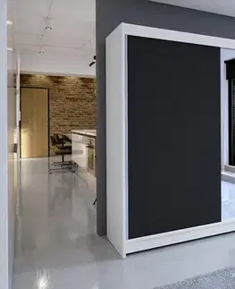 Šatníkové skrine Šatníková skriňa TALLYA 1 biela/ čierna
