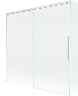 Sprchové dvere MEXEN/S - Rox vaňová zástena 2-krídlová posuvná 160 + 80 x 150, transparent, biela 8C9-160-080-20-00