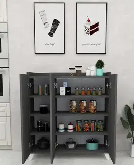 Komody a skrinky SOFT 3-dverová komoda, antracit