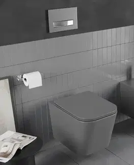 Záchody MEXEN - Teo Závesná WC misa vrátane sedátka s slow-slim, z duroplastu, temná šedá mat 30854071