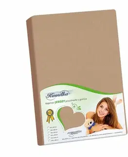 Plachty Bellatex Jersey prestieradlo Kamilka kávová, 90 x 200 cm