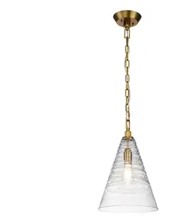 Svietidlá Elstead Quintiesse QN-ELMORE-P-BBS - Závesný luster na reťazi ELMORE 1xE27/60W/230V zlatý QN-ELMORE-P-BBS