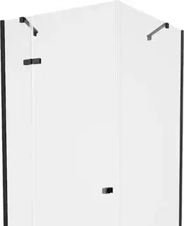 Vane MEXEN/S - Roma sprchovací kút 90x90, transparent, čierna + čierna vanička so sifónom 854-090-090-70-00-4070B